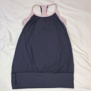 lululemon size 6 women’s  grey and Pink racer back Tank Top - some pilling